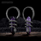 Copper Snake Stone Buckle Ear Weight Expanders Piercing Body Jewelry 3mm 2PCS