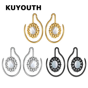 Stainless Steel Shell Ear Weights Expanders Body Jewelry 2PCS