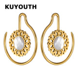 Stainless Steel Shell Ear Weights Expanders Body Jewelry 2PCS