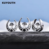 Stainless Steel Mushroom Ear Gauges Tunnels Plugs 2PCS