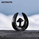 Stainless Steel Mushroom Ear Gauges Tunnels Plugs 2PCS