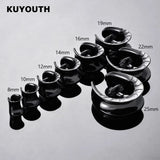 Stainless Steel Mushroom Ear Gauges Tunnels Plugs 2PCS
