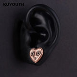 Copper Owl Face Heart Ear Tunnels Plugs Earring Gauges Body Jewelry