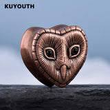 Copper Owl Face Heart Ear Tunnels Plugs Earring Gauges Body Jewelry