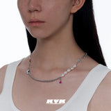 KVK Stitching Necklace Female Collarbone Chain Red Jewelry