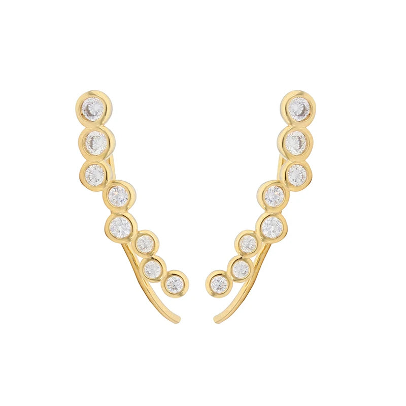KYOUNUO Zircon Ear Climber Earrings for Women