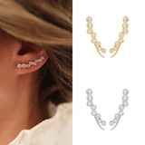 KYOUNUO Zircon Ear Climber Earrings for Women