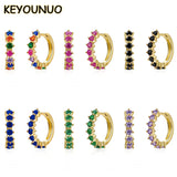 KYOUNUO Silver Filled Hoop Earrings CZ Zircon Women's Hoops Jewelry
