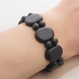 BaniShi Natural Bian Stone Carved Bracelet For Women and Men