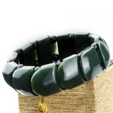 Hetian Jade Men's Bracelet Natural Qing Jade Vintage Hand Row Gift Jewelry