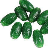 5 PCS Burma Green Stone Carved Passepartout DIY Good Luck