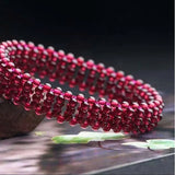 Hand-Woven Natural Garnet Crystal Bracelet - Women's Birthday Gift