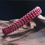 Hand-Woven Natural Garnet Crystal Bracelet - Women's Birthday Gift