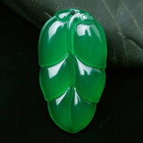Hand-carved Green Stone Pendant Women Green Chalcedony Necklace