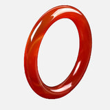 Brazil Natural Red Ma Nao Stone Round Bangle Bracelet Women's Jewelry