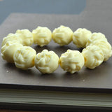 Buddha Beads Bracelet 17x19mm Buddha Face Ivory Men Lucky Bracelet