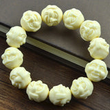 Buddha Beads Bracelet 17x19mm Buddha Face Ivory Men Lucky Bracelet