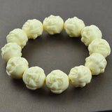 Buddha Beads Bracelet 17x19mm Buddha Face Ivory Men Lucky Bracelet