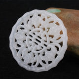 Chinese Xinjiang Green Stone 5 Bat Pendant for Luck
