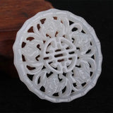 Chinese Xinjiang Green Stone 5 Bat Pendant for Luck