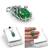 925 Sterling Silver Green Stone Pendant Necklace