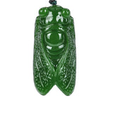 Green Stone Cicada Hand Carving Pendant