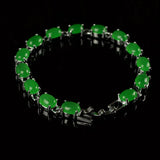 Green Stone Inlay Bracelet for Women Two Color Options