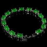 Green Stone Inlay Bracelet for Women Two Color Options