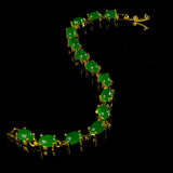 Green Stone Inlay Bracelet for Women Two Color Options