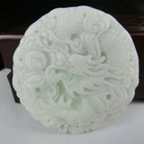 Chinese Lantian Stone Pendant Money Dragon Necklace