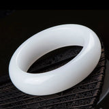 Wide Natural Stone Bracelet Bangle for Women