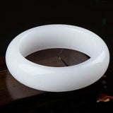 Wide Natural Stone Bracelet Bangle for Women