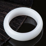 Wide Natural Stone Bracelet Bangle for Women