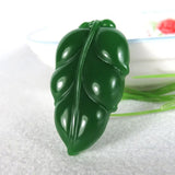 Natural Hetian Stone Pendant Leaves Yushu Prosperity Flourishes