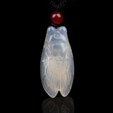 Cicada Chalcedony Pendant Necklace - Men and Women