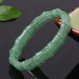 Natural Green Stone Carved Bracelet for Men and Women