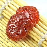 Natural Red Stone Pendant PIXIU Hand Carved Men Women
