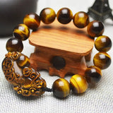 Tiger Eye Pixiu Bracelet Natural Stone Women Men Jewelry