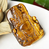 Tiger Eye Love Buddha Necklace & Pendant Natural Stone