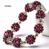 Hot High Natural garnet bracelet women crystal bracelet jewelry