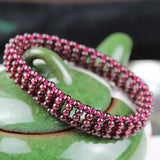 Hot High Natural garnet bracelet women crystal bracelet jewelry