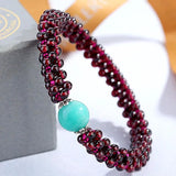 Hot High Natural garnet bracelet women crystal bracelet jewelry