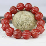 Natural Old Red MaNao Round Beads Bracelet National Charm Jewelry