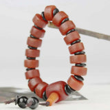 Natural Old Red MaNao Round Beads Bracelet National Charm Jewelry
