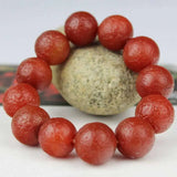 Natural Old Red MaNao Round Beads Bracelet National Charm Jewelry