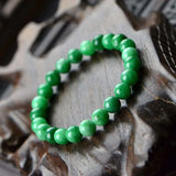 8MM Natural Green Malay Stone Bracelet for Women