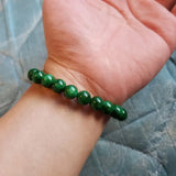8MM Natural Green Malay Stone Bracelet for Women