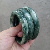 Dark Green Thin Jade Bangles - Perfect Christmas Gift