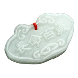 Hand Carved Baby Longevity Lock Pendant Stone Necklace Jewelry