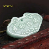 Hand Carved Baby Longevity Lock Pendant Stone Necklace Jewelry